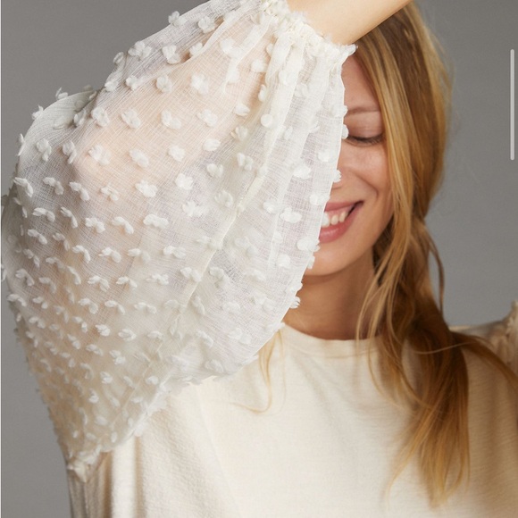 Maeve Anthropologie Textured Sleeve Top Size Small - Picture 3 of 8